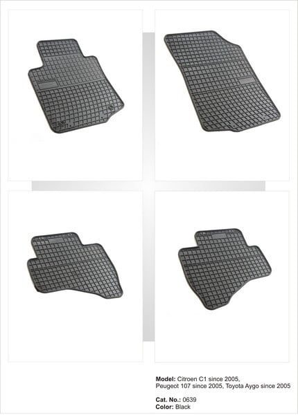 Covorase cauciuc PEUGEOT 107 fabricatie 2005-2014 Covorase cauciuc PEUGEOT 107 fabricatie 2005-2014